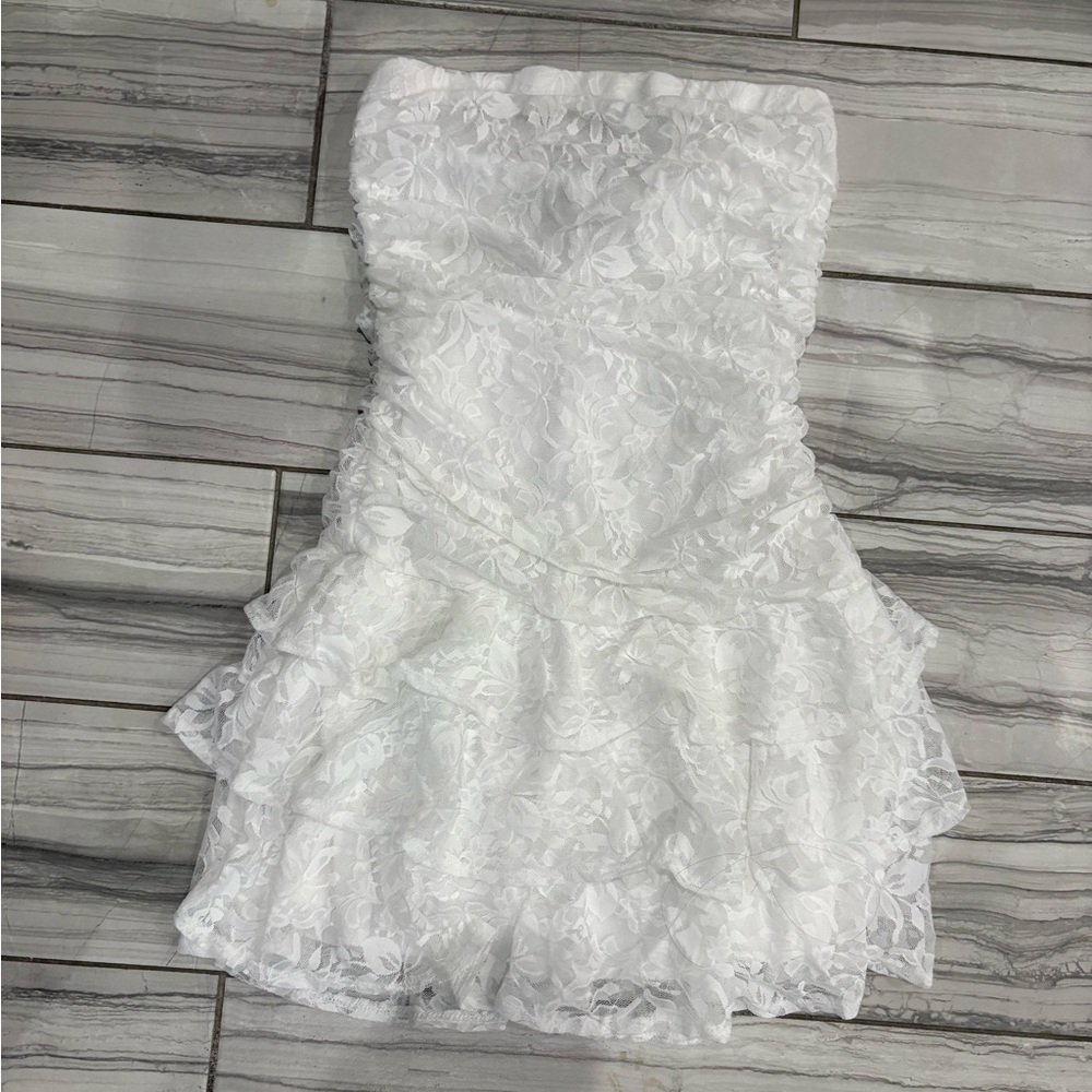 Elegant White Lace Mini Dress